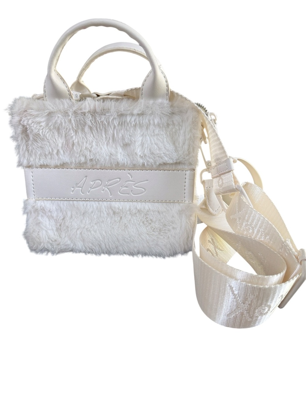Betsey Johnson APRÈS White Faux Fur Mini Crossbody (Mini Bag & Strap Only)